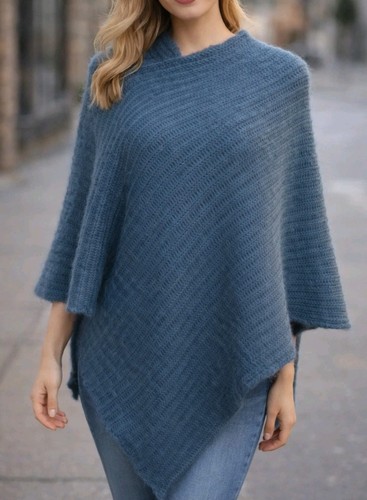 Eleganter mohair poncho - mohair,