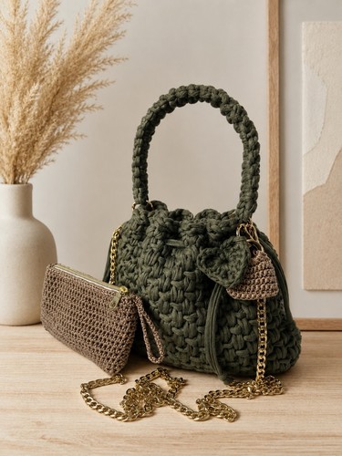 Handmade chunky crochet tasche - handmade,