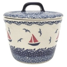 Schmalztopf mit Deckel in Dekor Sail - 2.Wahl