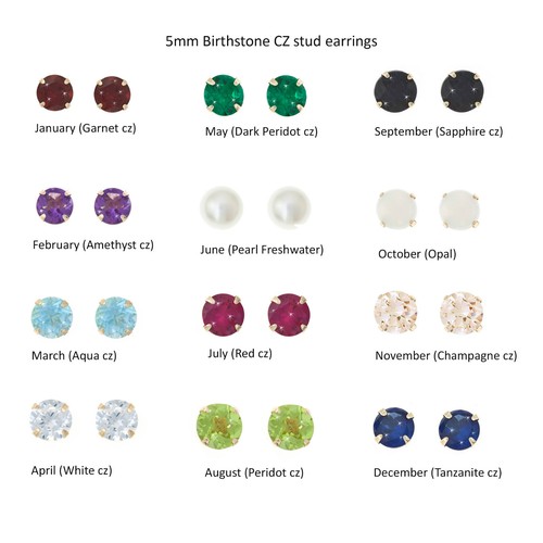 9ct gold 5mm kubiczirconia - gold,