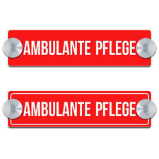 AMBULANTE PFLEGE,Graviertes Schild mit Saugnäpfen,20x5cm,Saugnapfschild,Auto,KFZ