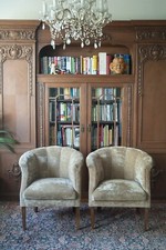 2 Club-Sessel Art Déco Mid-Century Velour Federkern