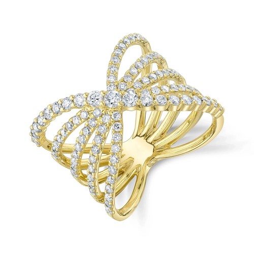 14k gelbgold diamant crossover - gelbgold,