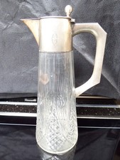 JUGENDSTIL KRISTALL GLAS KARAFFE WIENER KANNE SILBERMONTUR ALEXANDER STURM WIEN