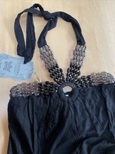 Top Neckholder Perlen Glitzer