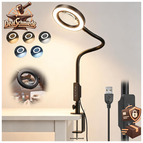 Led lupenlampe mit - lupenlampe, klemmfuß