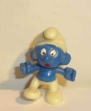 STELZEN SCHLUMPF *dunkelblau bemalt* OLYMPIADE DER SCHLÜMPFE 1983 Original