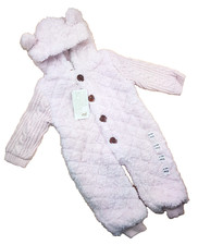 3-6 Monate, Winteranzug, Wollwalker, Schneeanzug, Rosa, Teddy Fleece, Kapuze