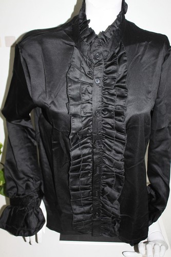 Neu bluse schwarz glänzend - bluse, gr