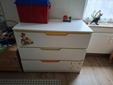 Wickelkommode Baby Wickelregal, 3 Schubladen, Abnehmbar, Weiß