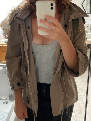 Zara line dark beige parka - a-line,