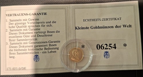 Kleinste goldmünze der - 6, st