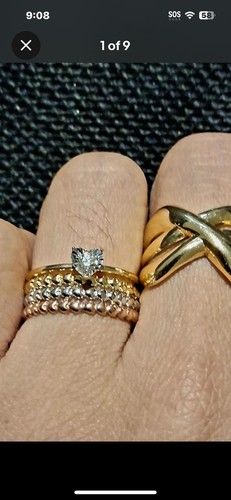 Genuine solid 18k gold tri - solid,