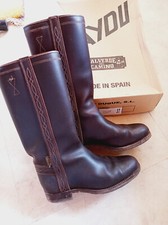 Spanische Reitstiefel für Damen Gr.37 in Leder, kastanienbraun