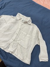 Damen Bluse Leinen Oversized