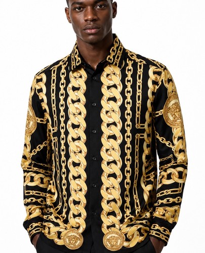 Versace schwarzes herrenhemd - versace,