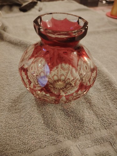 Vase kristallglas rot - vase,