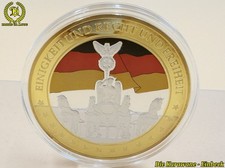 XXL Medaille 2011 Quadriga Nationalhymne vergoldet/ versilbert 110g.70mm + Zerti