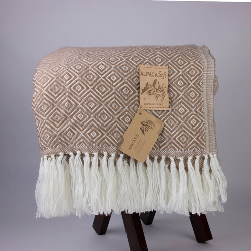 Alpaka wolldecke beige - alpaka,
