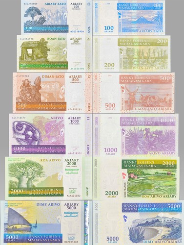 6er set madagaskar banknote - 6er,