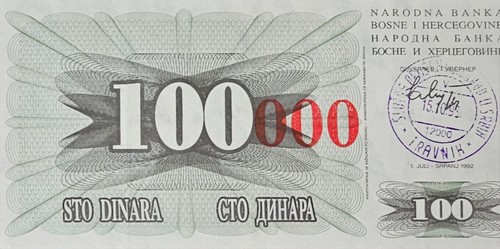 100 000 bosnische dinar - 100.000,