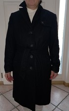 Warme Damen Wintermantel Größe 40 Farbe Schwarz mit 60 % Lana Wolle