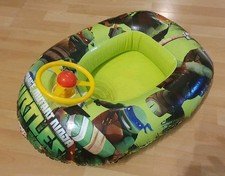 Aufblasbares Baby Boot Schlauchboot Turtles mit Lenkrad grün