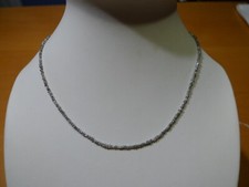 Diamantkette, facettiert 2,5 mm, 40 cm lang, 17 Ct, 585er Weißgoldkarabiner, neu