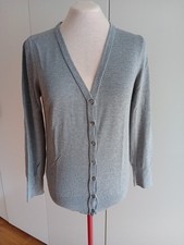 Damen Strickjacke Gr. M Donna Lane grau Viskose-Mix Langarm