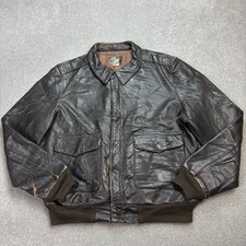 Leder Fliegerjacke Erwachsene Large braun A2 Ziegenleder USAAF Flieger Militä...