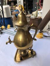 TEE WASSERKESSEL mit Ablasshahn H 33 cm Stövchen Bronze Messing