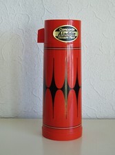 2 St. Vintage Aladdin Thermoskanne 70er Isolierkanne Vacuum Flaschen Rot Blau