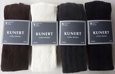 KUNERT Damen Strickstrumpfhose Zopfmuster SOFT WOOL COTTEN Strumpfhosen S M L XL