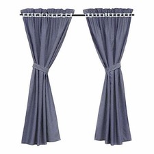 2er Gardinen Stores Landhausstil Vorhangschals mit Raffhalter Wohnzimmer Kariert