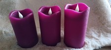 3 LED Kerzen von HSE Lila  Ohne Timer
