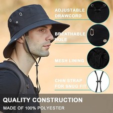 Sonnenhut Herren UV Schutz SafariHut Sommer Outdoor Fischerhut Faltbar Wanderhut