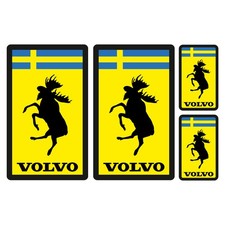 Volvo Elch Embleme 4er Set 10x6cm 4,5x2,5cm Aufkleber Folie Auto Sticker R187