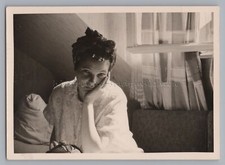 Tired Woman with Curlers