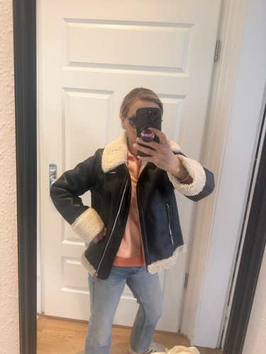 Lammfell lederjacke l - l, s