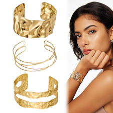 3 Stück Armreifen Gold Damen