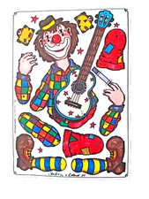 Bastelbogen Clown Hampelmann