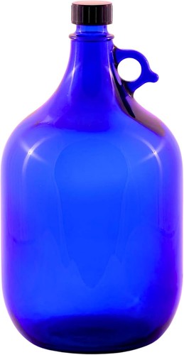 Blaue xxl glasflasche mit - xxl,