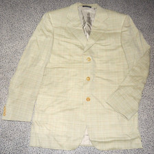 Herren Sakko Blazer Beige fein kariert Leinen Gr. 48 Pal Zileri