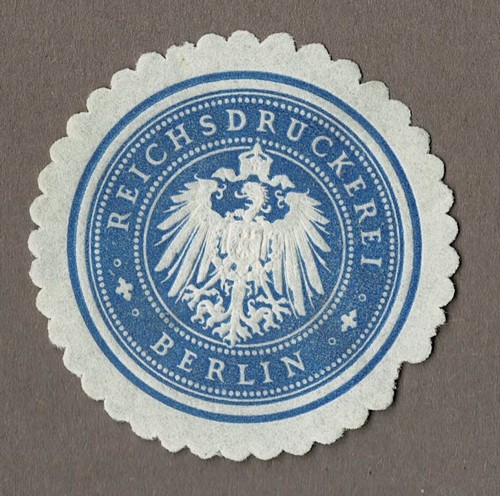 Siegelmarke reichsdruckerei - siegelmarke,
