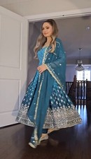 Bollywood Indisch Schwer Braut Anarkali Salwar Kameez Kleid Party Pakistani Suit