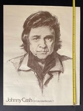 Johnny Cash 1975 USA Original Columbia Records Store Promo Poster SEHR SELTEN !!