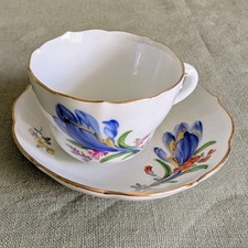Meissen Porzellan Moccatasse Mit Untertasse, Blauer Krokus