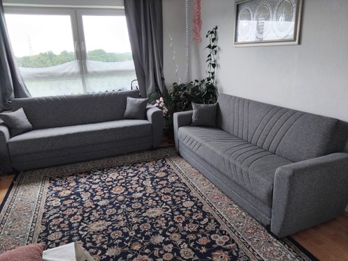 Tlg sofa set grau - 2-tlg., stoff