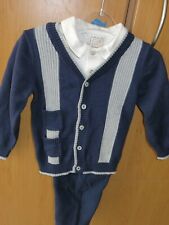 Jungenkombination 3-Teiler Emile et Rose blau grau 18 Monate 83 cm