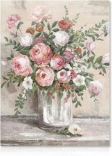 Dazzlewall Vintage Blumen Leinwand Bilder Bauernhof Stillleben Poster Rustikale